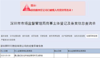 深圳公司地址异常不解决的后果